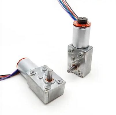 Động cơ bánh răng giun DC tốc độ thấp Điện tắt Động cơ tự khóa với mã hóa